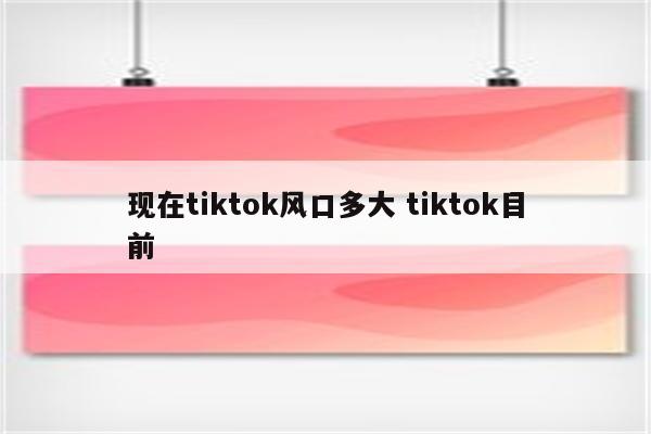 现在tiktok风口多大 tiktok目前