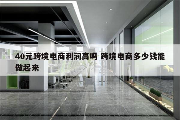 40元跨境电商利润高吗 跨境电商多少钱能做起来