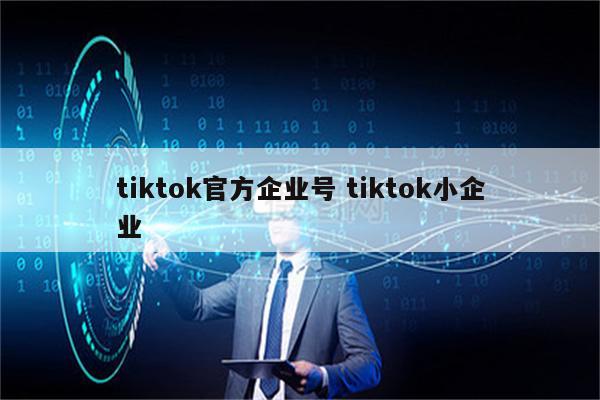 tiktok官方企业号 tiktok小企业
