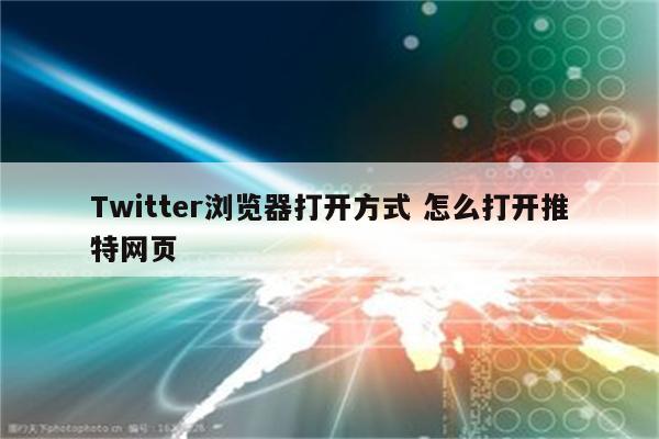 Twitter浏览器打开方式 怎么打开推特网页