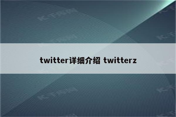 twitter详细介绍 twitterz