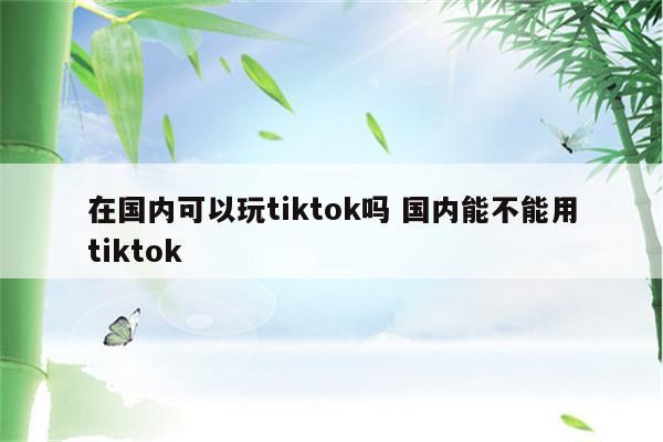 在国内可以玩tiktok吗 国内能不能用tiktok