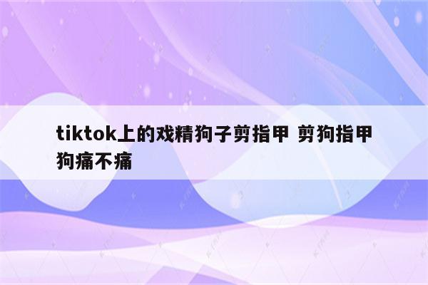 tiktok上的戏精狗子剪指甲 剪狗指甲狗痛不痛