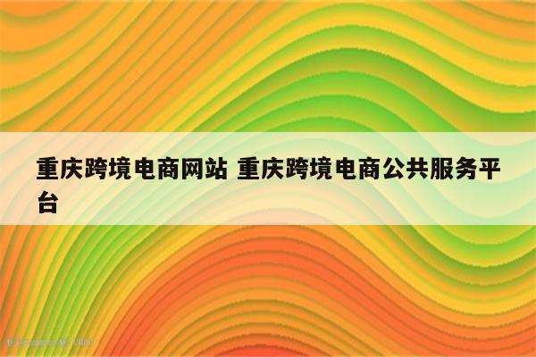 重庆跨境电商网站 重庆跨境电商公共服务平台