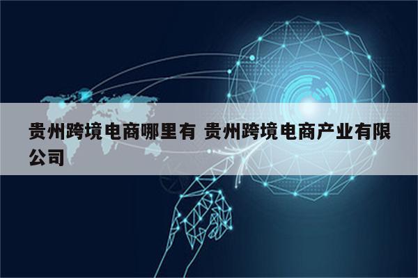 贵州跨境电商哪里有 贵州跨境电商产业有限公司