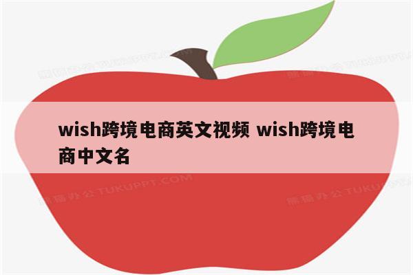 wish跨境电商英文视频 wish跨境电商中文名