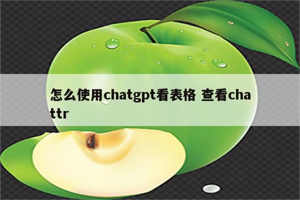 怎么使用chatgpt看表格 查看chattr