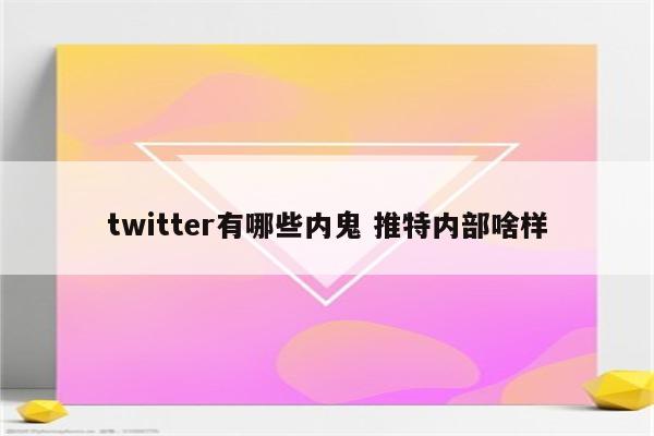 twitter有哪些内鬼 推特内部啥样