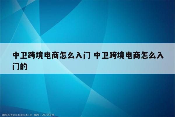 中卫跨境电商怎么入门 中卫跨境电商怎么入门的