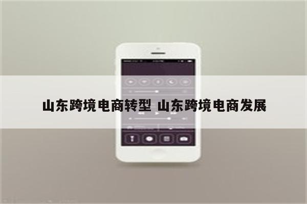 山东跨境电商转型 山东跨境电商发展