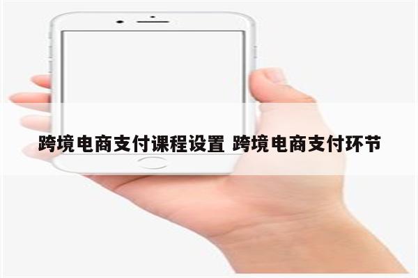 跨境电商支付课程设置 跨境电商支付环节