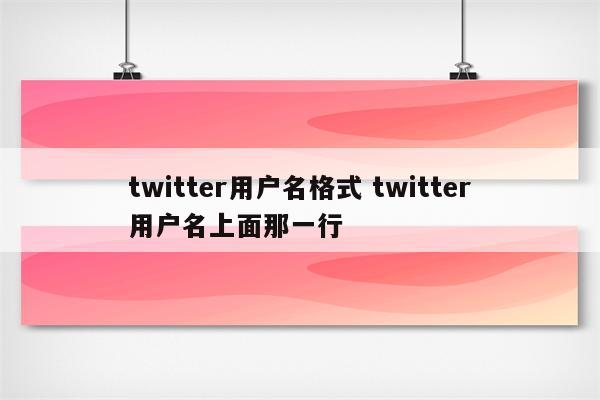twitter用户名格式 twitter用户名上面那一行