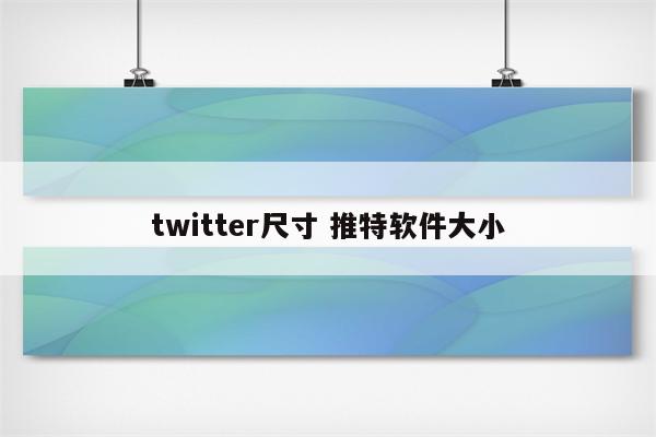 twitter尺寸 推特软件大小