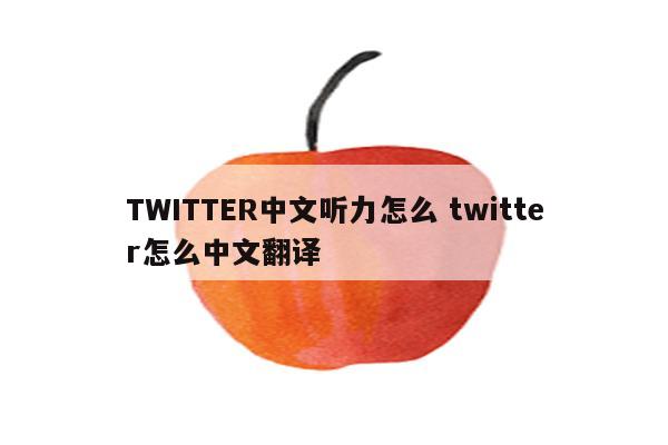 TWITTER中文听力怎么 twitter怎么中文翻译