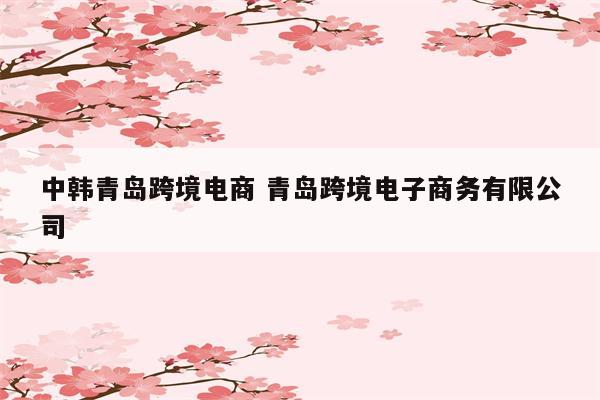 中韩青岛跨境电商 青岛跨境电子商务有限公司