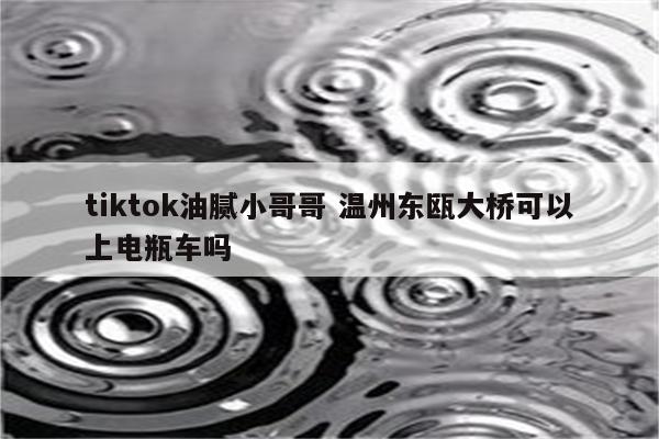 tiktok油腻小哥哥 温州东瓯大桥可以上电瓶车吗