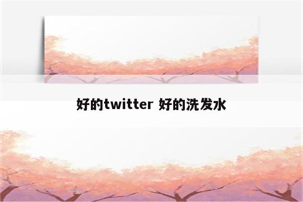 好的twitter 好的洗发水