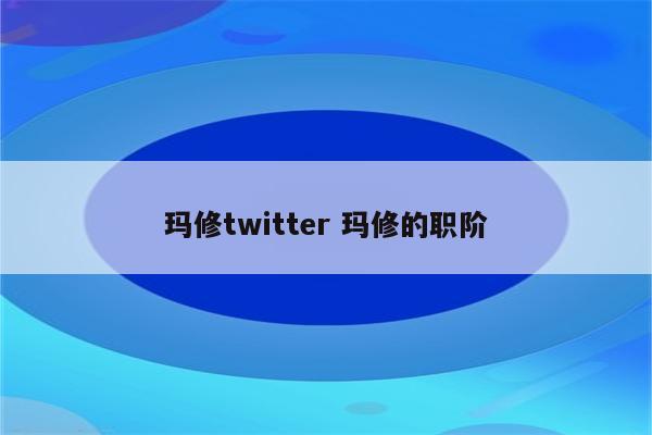 玛修twitter 玛修的职阶