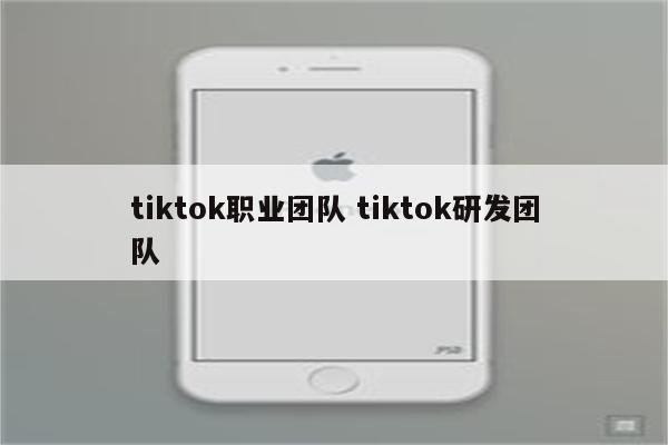 tiktok职业团队 tiktok研发团队