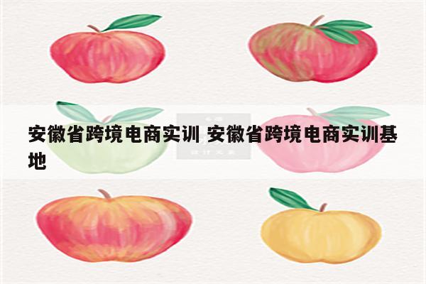 安徽省跨境电商实训 安徽省跨境电商实训基地