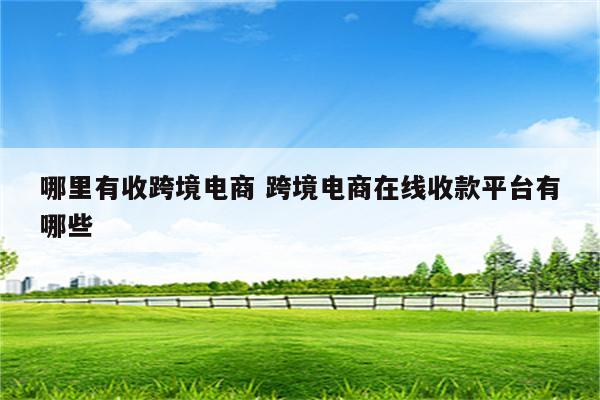 哪里有收跨境电商 跨境电商在线收款平台有哪些