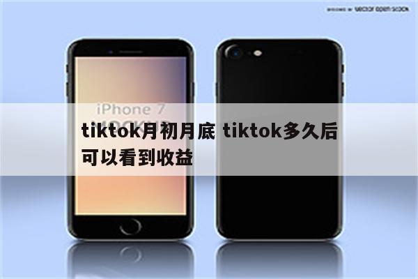 tiktok月初月底 tiktok多久后可以看到收益