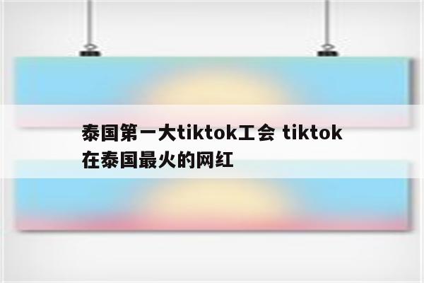 泰国第一大tiktok工会 tiktok在泰国最火的网红