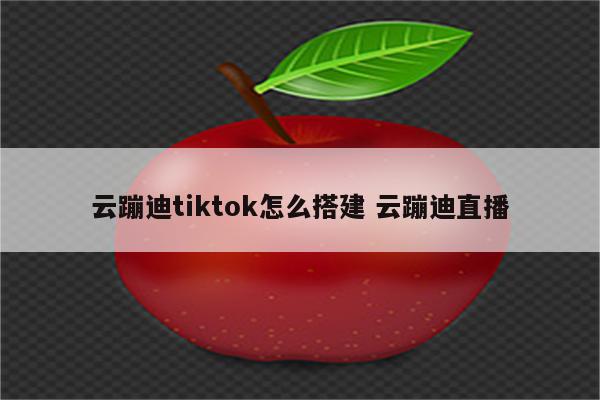云蹦迪tiktok怎么搭建 云蹦迪直播