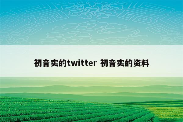 初音实的twitter 初音实的资料