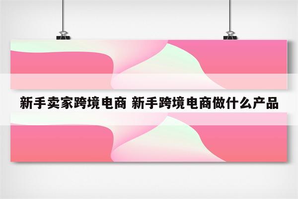 新手卖家跨境电商 新手跨境电商做什么产品