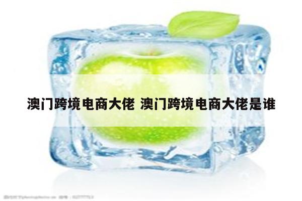 澳门跨境电商大佬 澳门跨境电商大佬是谁
