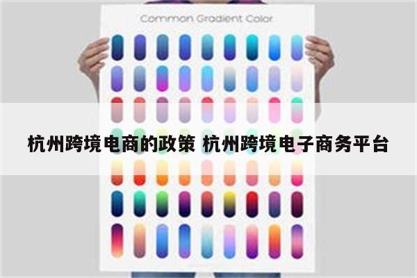 杭州跨境电商的政策 杭州跨境电子商务平台