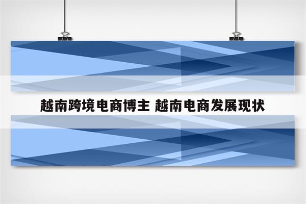 越南跨境电商博主 越南电商发展现状