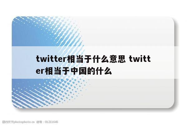 twitter相当于什么意思 twitter相当于中国的什么