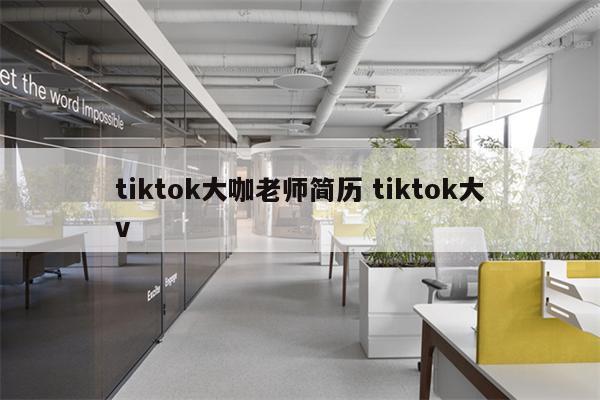 tiktok大咖老师简历 tiktok大v