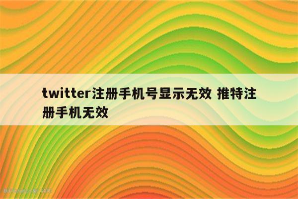 twitter注册手机号显示无效 推特注册手机无效