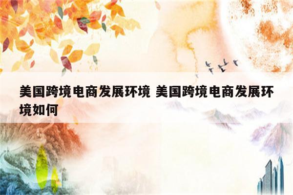 美国跨境电商发展环境 美国跨境电商发展环境如何