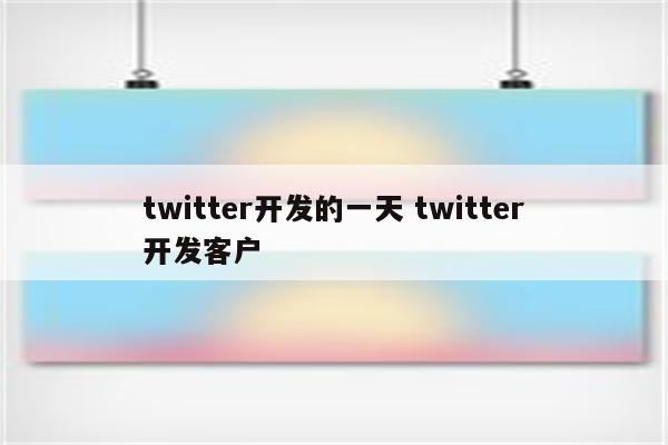 twitter开发的一天 twitter开发客户