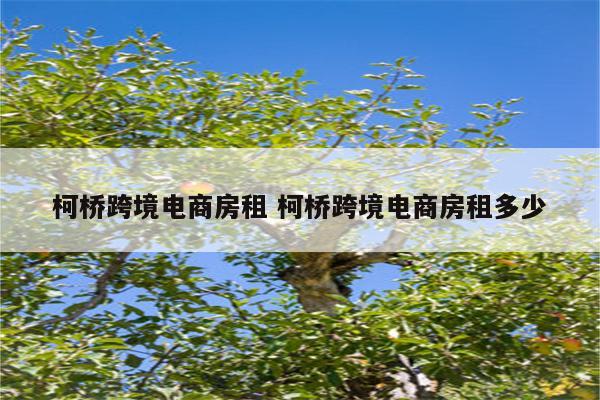 柯桥跨境电商房租 柯桥跨境电商房租多少