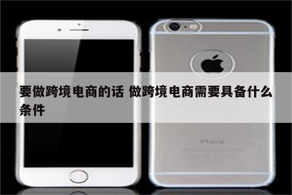 要做跨境电商的话 做跨境电商需要具备什么条件