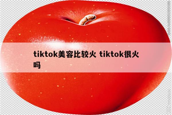 tiktok美容比较火 tiktok很火吗