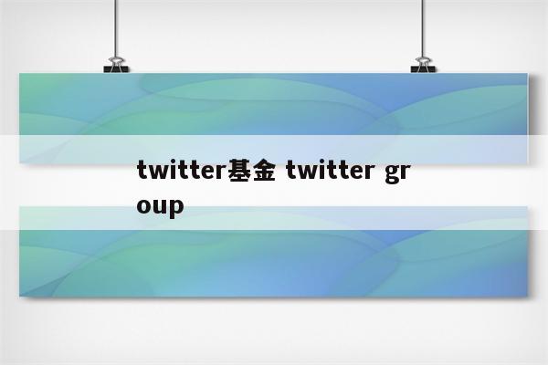 twitter基金 twitter group