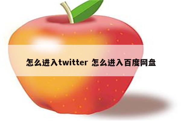 怎么进入twitter 怎么进入百度网盘