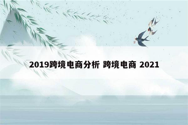 2019跨境电商分析 跨境电商 2021