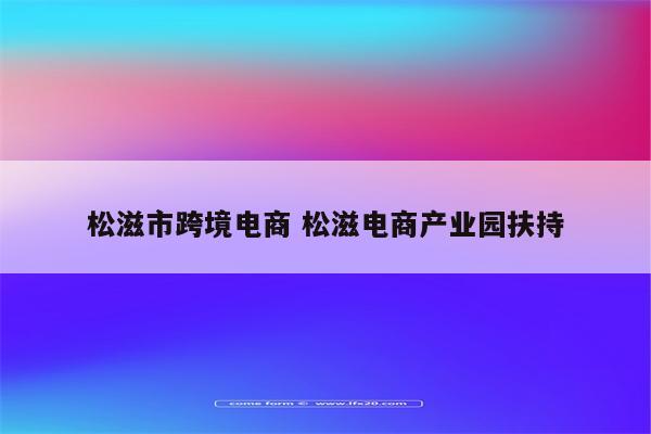 松滋市跨境电商 松滋电商产业园扶持