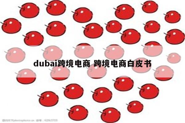 dubai跨境电商 跨境电商白皮书