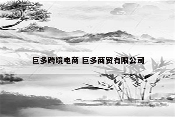巨多跨境电商 巨多商贸有限公司