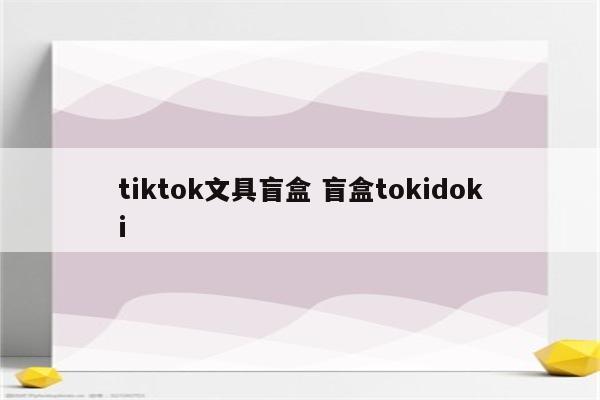tiktok文具盲盒 盲盒tokidoki
