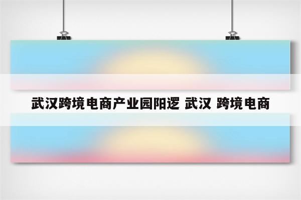武汉跨境电商产业园阳逻 武汉 跨境电商