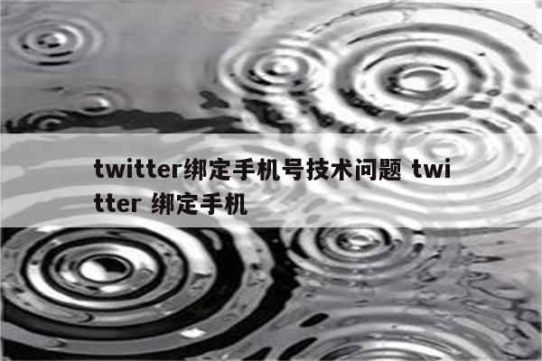 twitter绑定手机号技术问题 twitter 绑定手机